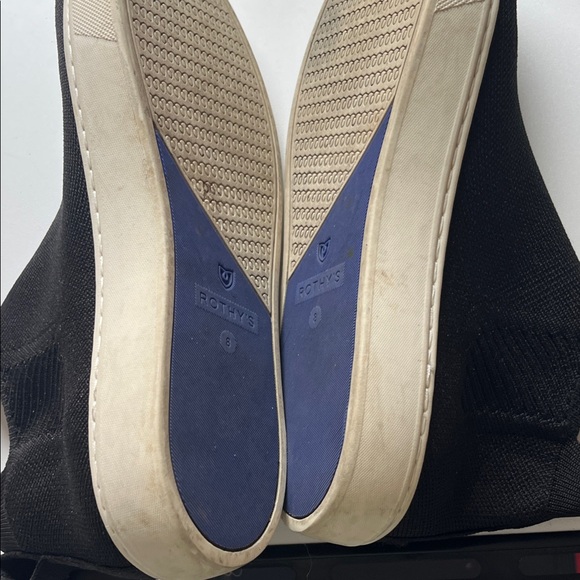 Rothy’s Black Slip-On Sneakers with Blue Accents. Size 8 - Picture 5 of 5